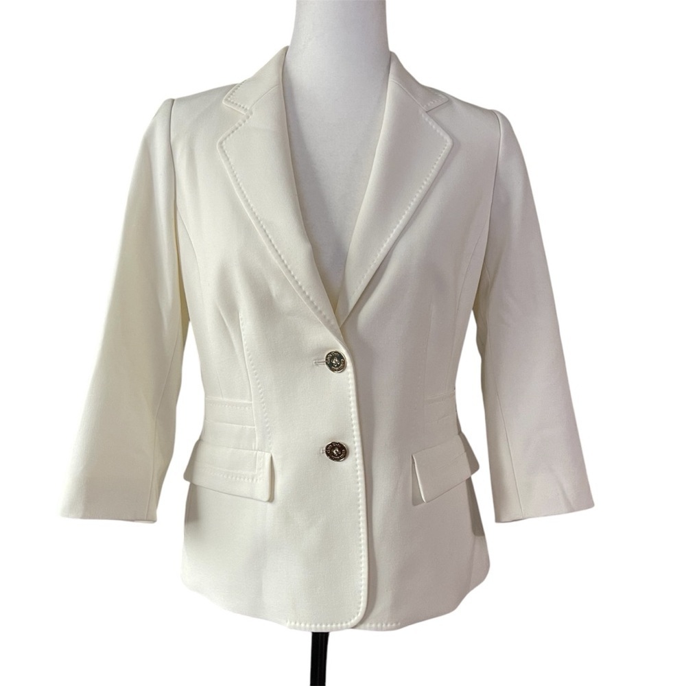 Calvin Klein White Two-buttoned Blazer US 6